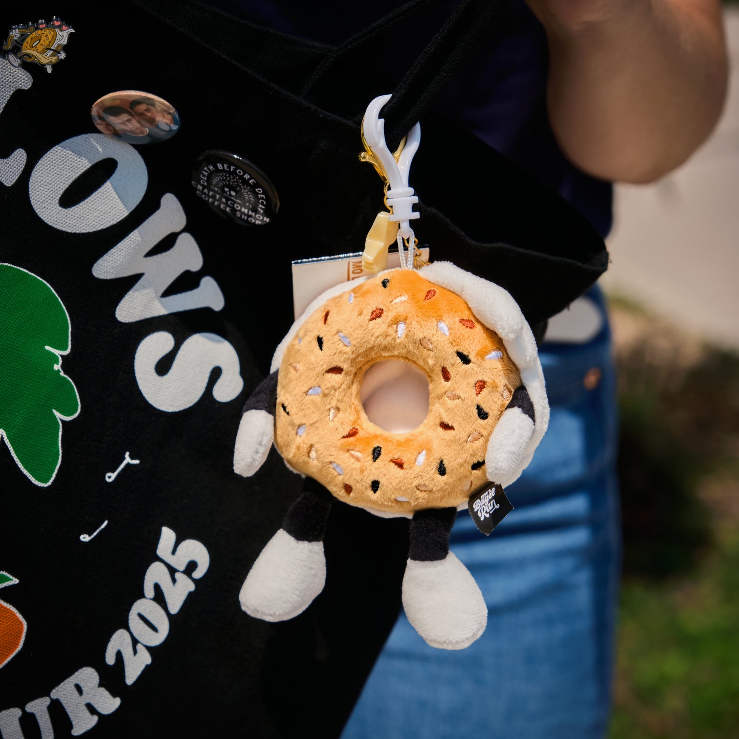 Running Bagel Soft Plush Keychain