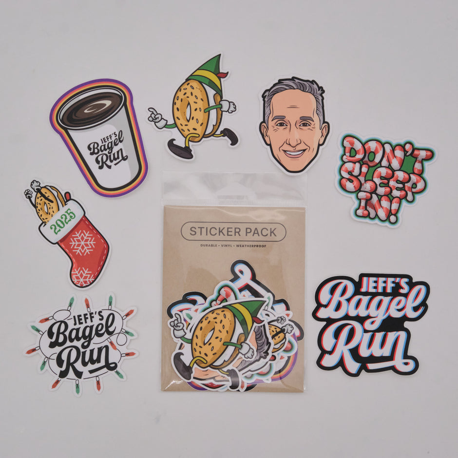 Stickers & Pins – Jeff's Bagel Run Merch