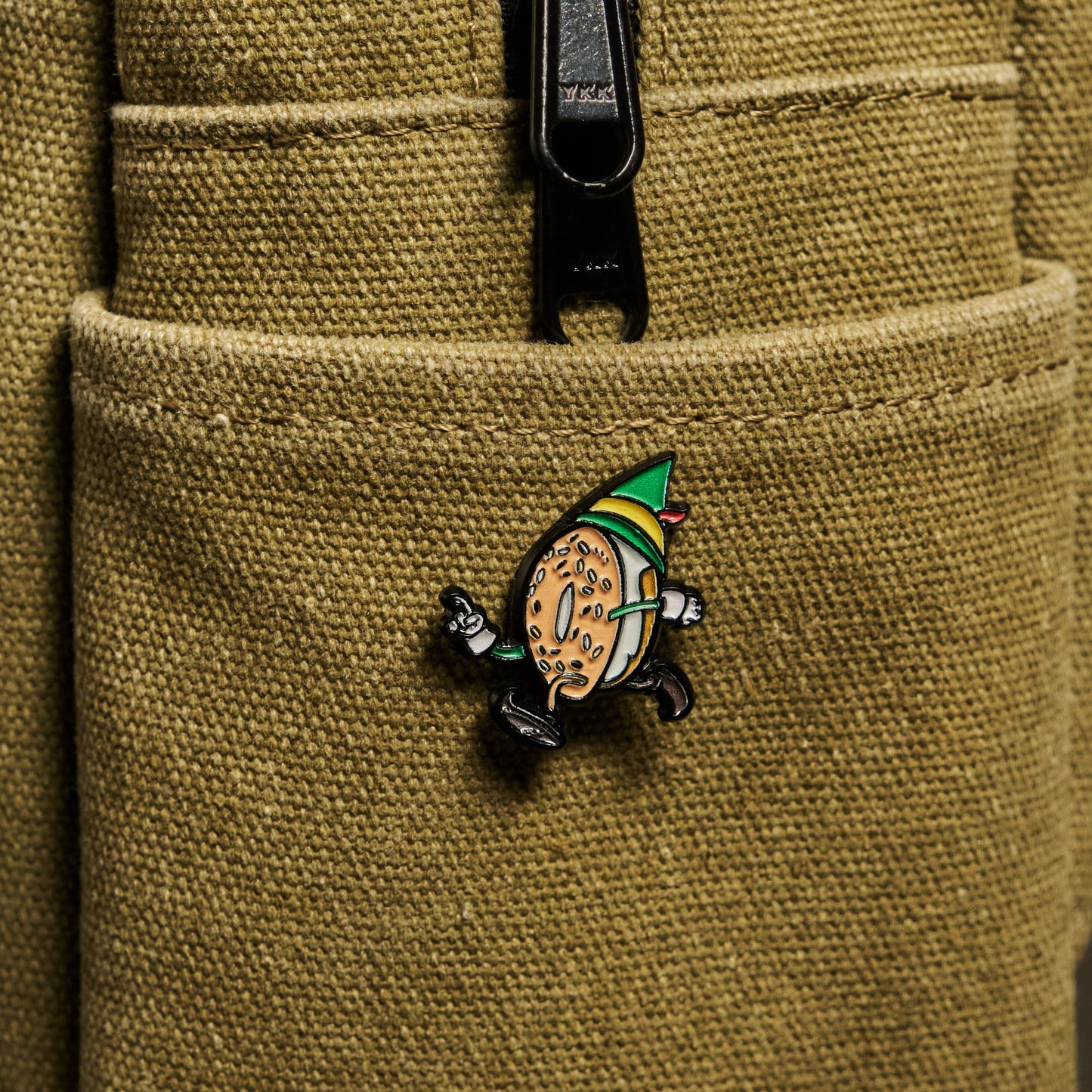 Holiday Bagel Guy Enamel Pin