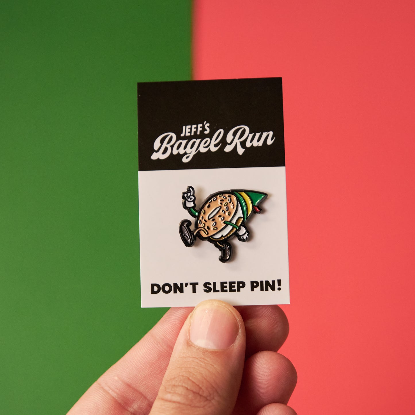 Holiday Bagel Guy Enamel Pin