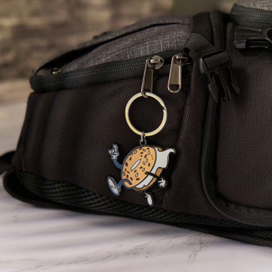 Running Bagel Guy Keychain