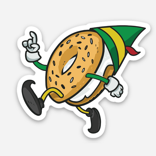 Jeff's Bagel Run Elf Sticker
