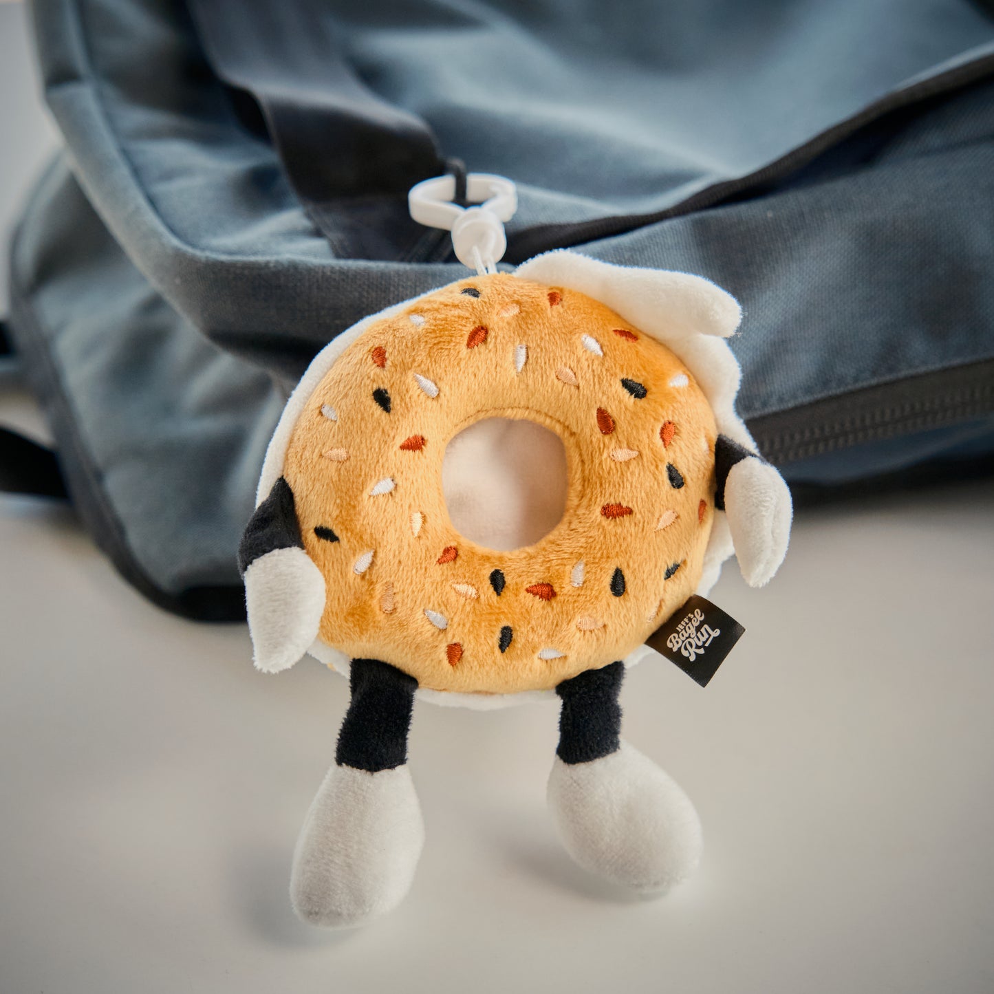 Running Bagel Soft Plush Keychain